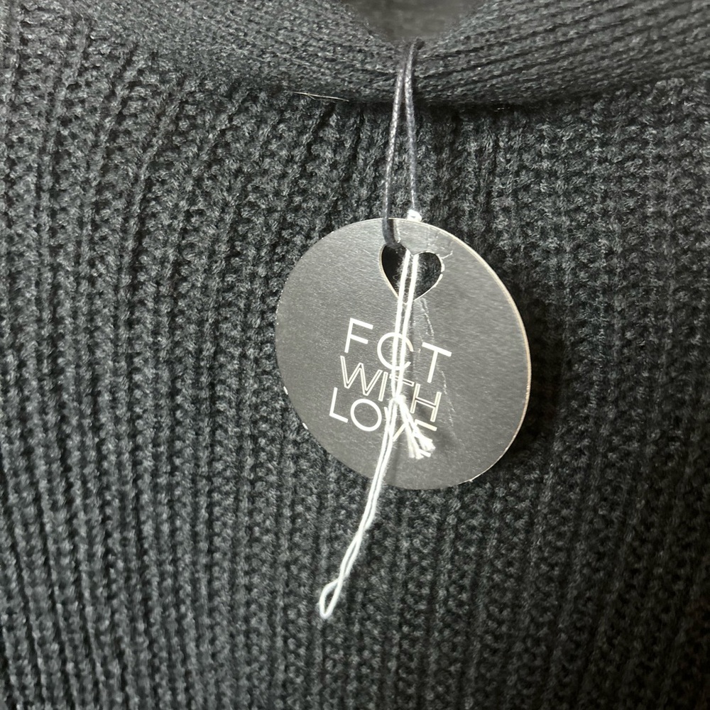 FCT With Love Black Fringed Cable Knit Cardigan - Picture 5 of 5